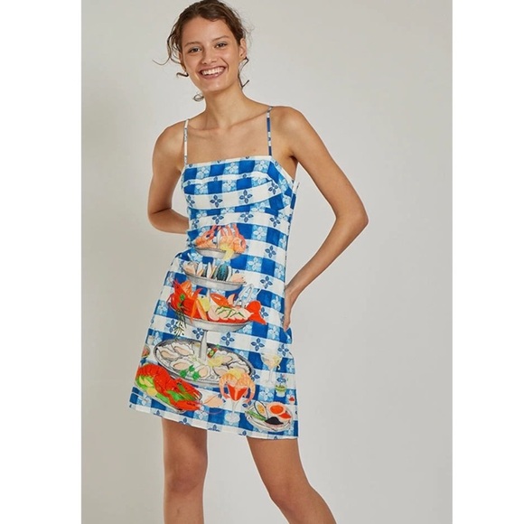 Rachel Antonoff Gwen Seafood Tower Mini Dress Size 4 - Picture 1 of 7